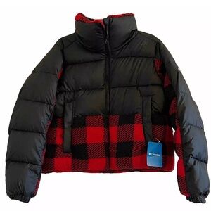 Women's Columbia Size 2X Leadbetter Point Sherpa Hybrid Jacket-NEW Black Red